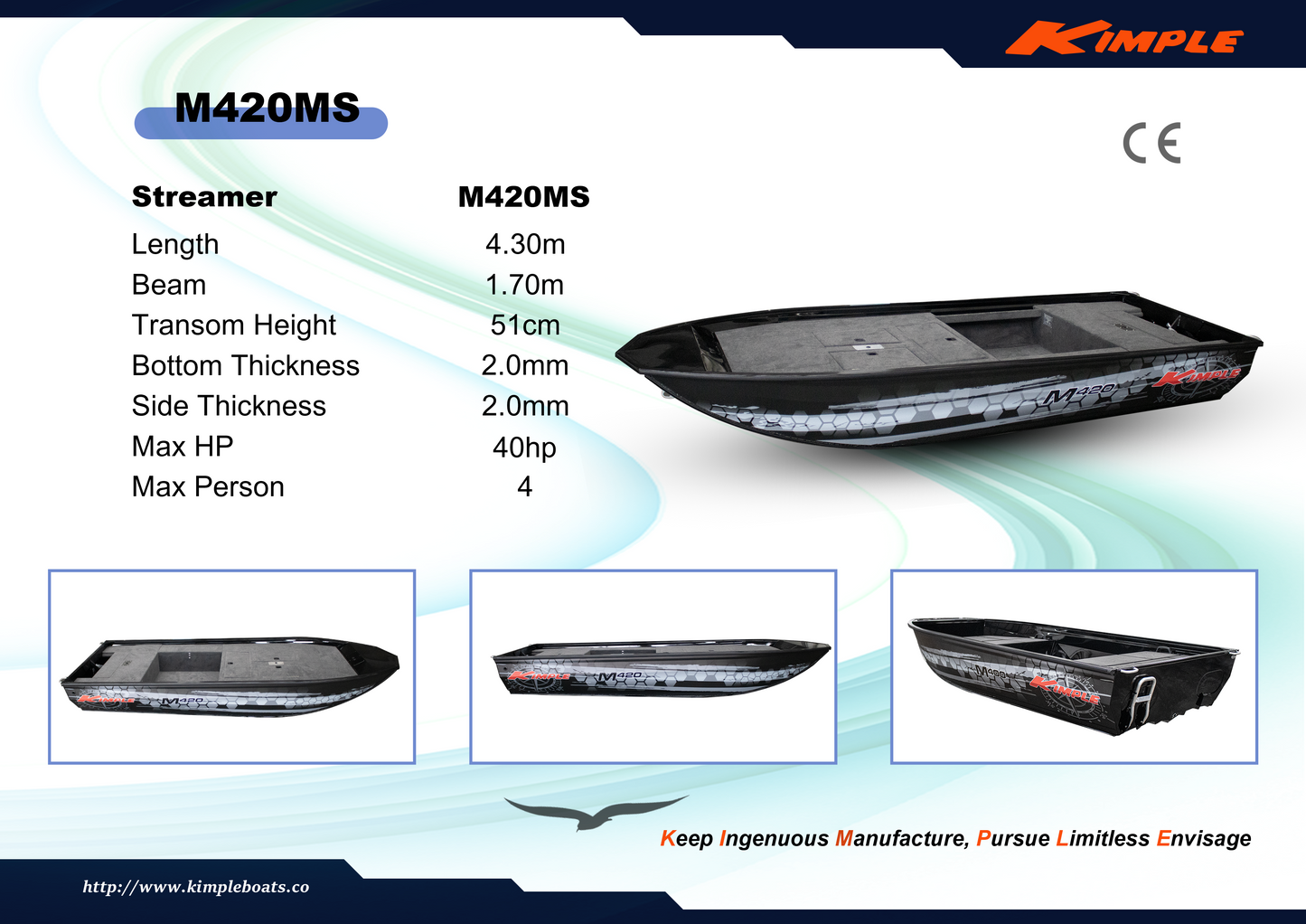 Kimple Streamer M 420 Bass Boat Edition