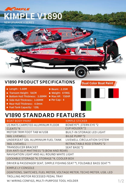 Kimple V-1890 Bass Boat