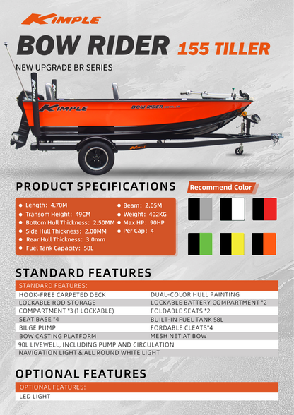 Kimple Bow Rider BR 155 Tiller